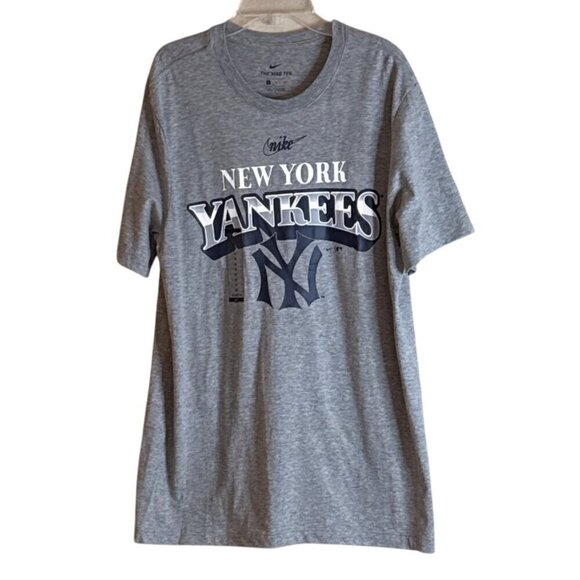 Nike Men's New York Yankee Logo Short Sleeve Tee Shirt Gray Size Medium NWT - Picture 1 of 5